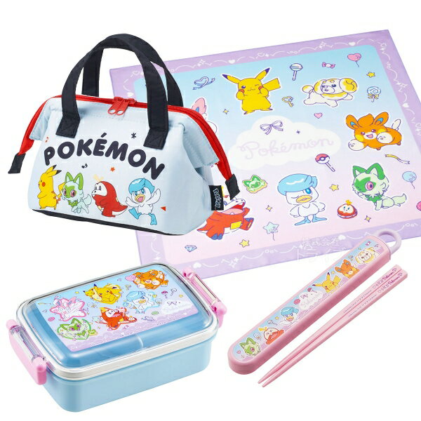 樂天商城 - ポケモン ファンシータイム お買得4点セット 角型お弁当箱 450ml 箸＆箸箱 ランチクロス ランチバッグS セット