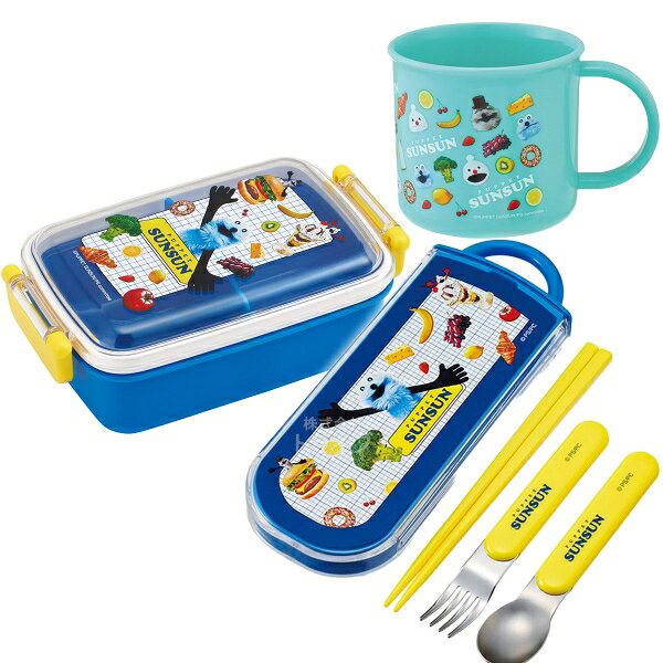 Lunch Boxes - パペットスンスン 角型お弁当箱 450ml トリオ コップセット