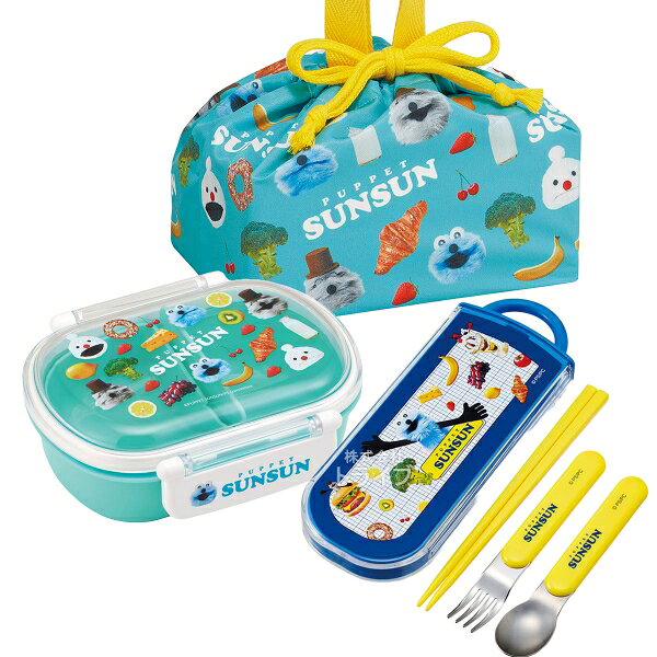 Lunch Boxes - 【6月中旬入荷予定】パペットスンスン お弁当箱 中子付 360ml トリオ 巾着セット