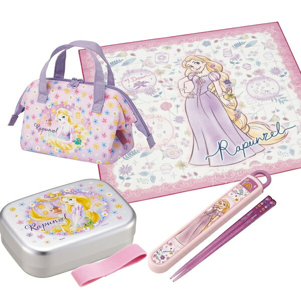 Lunch Boxes - 塔の上のラプンツェル 26 お買得4点セット アルミお弁当箱 370ml 箸＆箸箱 ランチクロス ランチバッグS セット