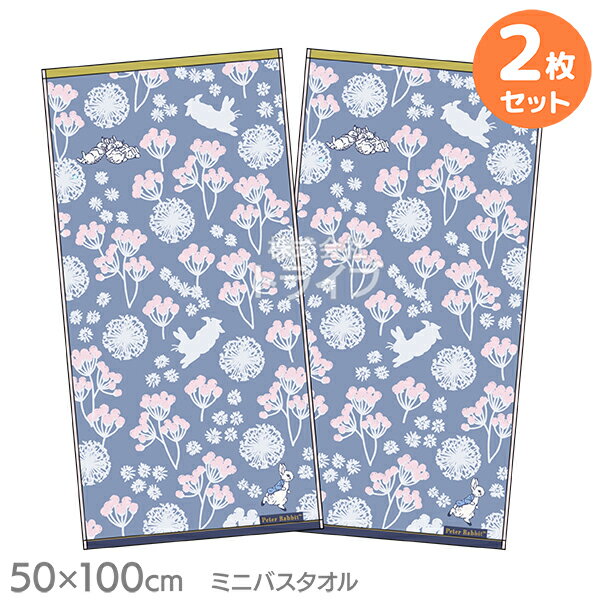 ピーターラビット ブルーブルーミング ミニバスタオル お買得2枚セット ネコポス対応品