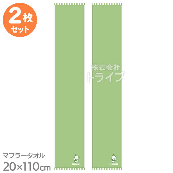 マフラータオル お買得2枚セット ポチャッコ ポチャッコグリーン ネコポス対応品