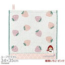ループ付き ウォッシュタオル 34×35cm いちご ピンク mofusand ネコポス対応品 366340