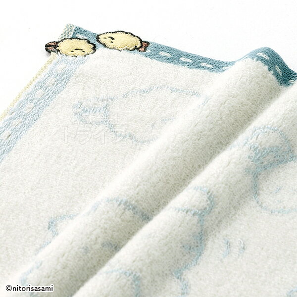 [特価50％OFF]ループ付き ウォッシュタオル 34×35cm かに爪フライとえびフライ ブルー ホワイトタイガーとブラックタイガー ネコポス対応品 355108 3