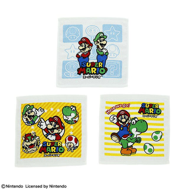 Rakuten - ハンドタオル 3絵柄組 スーパーマリオ ファインクルー 911060 ネコポス対応品