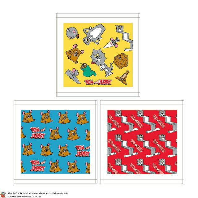 ハンドタオル 3絵柄組 トムとジェリー ビビッとファニー 025619 ネコポス対応品