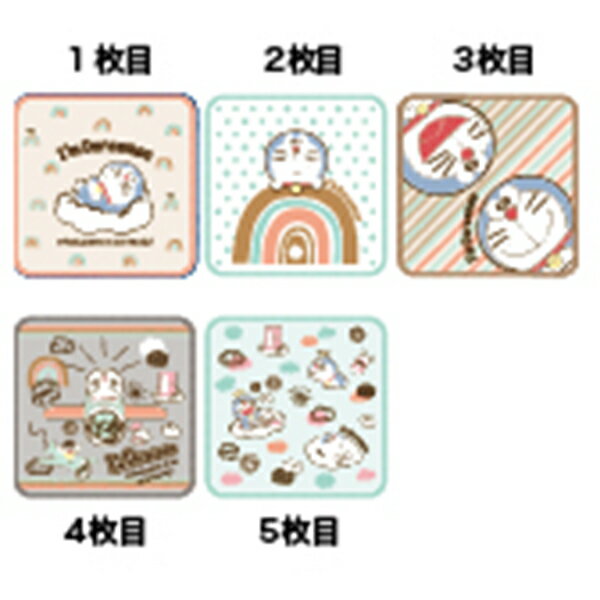 Rakuten - ミニタオル 5絵柄組 ドラえもん ナチュラルレインボー ネコポス対応品 008421
