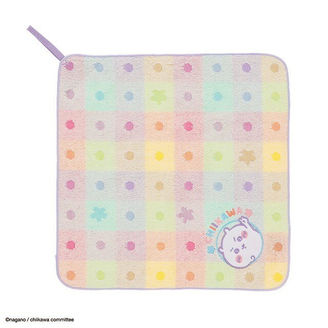 ループ付きハンドタオル ちいかわ パステルドットシャワー ネコポス対応品 000753