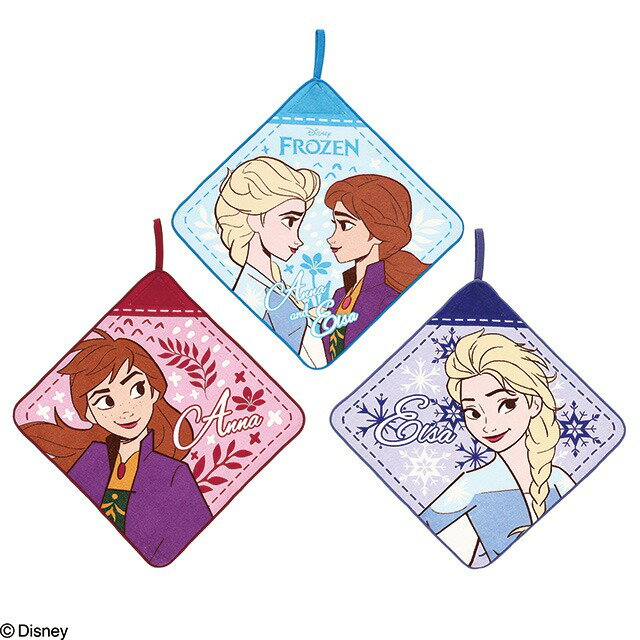 ループ付きハンドタオル 3絵柄組 アナと雪の女王 ノルディックスノー ネコポス対応品 431803