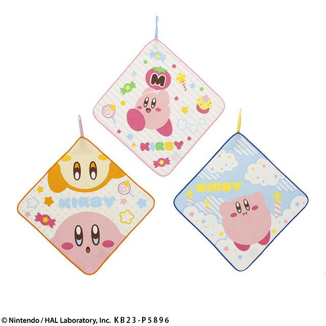 ループ付きハンドタオル 3絵柄組 星のカービィ わくわくカービィ ネコポス対応品 754391