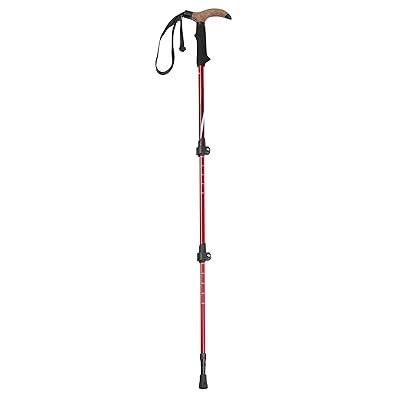 乐天商城 - トレッキングポール トレッキングステッキ Tグリップ 3段クイックロック式 レッド FEEL BOSCO CS