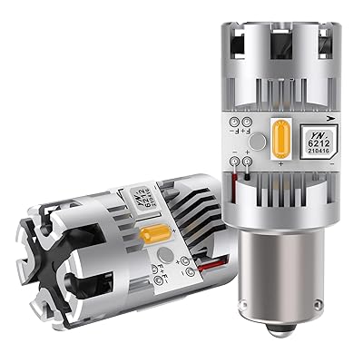 Rakuten - S25 ピン角違い LED ウィンカーバルブ 最新型 冷却ファン搭載 純正アンバー ハイフラ防止 抵抗