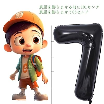 THRMiracleの40インチ バルーンアルミ17 / 71 ヘリウム風船 数字バルーン17 / 71黒 0123456789,10-19,20-29,30,40,50,60,7｜アングル2