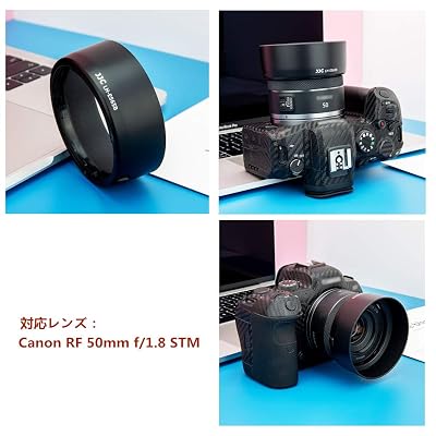 THRMiracleのES-65B レンズフード Canon RF 50mm F1.8 STM レンズ 用 キヤノン EOS R5 R6 R RP カメラ に対応 ES-65B レンズフード 互換｜アングル2