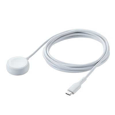 エレコム Apple Watch 充電器 Type-C 持ち運び 巻き取り 高速充電対応 23cm [Made for Apple Watch 取得] Apple Watch Ultra,SE2,SE,10,9,8,7,6,5,4,3,2,1 AirPods Pro(第2世代) 対応 ホワイト MPA-AWMCQWH
