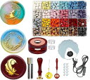 Kandar シーリングスタンプ シーリングワックス セット 【電気&火の両方を楽しめるのAll In Oneフルセット】 ヘッド 蝋封 ワックス大量 手紙 招待状 祝福 告白 祝い 手紙 装飾 DIY 取扱説明書付き