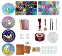 Kandar シーリングスタンプ シーリングワックス セット 【48色豪華セット】 ヘッド 蝋封 ワックス大量 手紙 招待状 祝福 告白 祝い 手紙 装飾 DIY (48色ワックスビーズ+スプーン+カラーペン+キャンドル+ワックス炉+スタンプ+透明ワックス+ゴールドワックス) 取扱説明書付