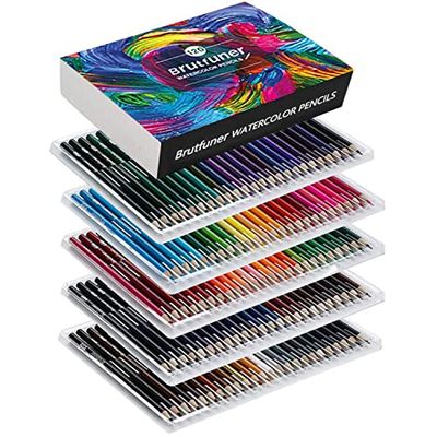 Roleness 色鉛筆 120色 水彩色鉛筆 子供と大人の塗り絵 色鉛筆セット 柔らかい芯 プロ 水性色鉛筆 いろえんぴつ 収納ケース 鉛筆削り付き