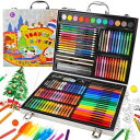 Okiki お絵描きセット【2023新登場 双頭式色鉛筆 クレヨン 水性ペン 184ピース】お絵かきセットきらきら模様 お絵描き 鮮やかな色 お絵かきアートセッ...