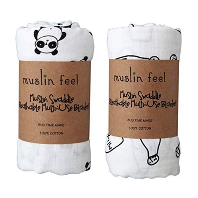 おくるみ ベビーブランケット ベビーバスタオル 赤ちゃん毛布 授乳ケープ プレイマット ベビー布団 綿100％ ダブルガーゼ 可愛い 保温 吸水 速乾 新生児 出産祝い 赤ちゃん バスタオル ベビー ブランケット 120x120cm (二枚セット)