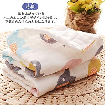 JOMTTW ガーゼハンカチ 9枚入 6層ガーゼ ガーゼタオル 赤ちゃん用タオル 柔らかく 25×25cm
