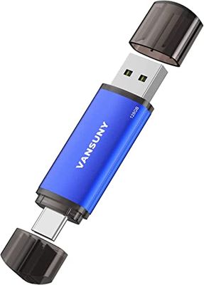 Vansuny USBメモリ Type C 128GB USBフラッシュドライブ 2in1 OTG USB 2.0 + USB Cメモリ タイプC 128ギガ （青）