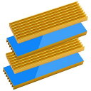ヒートシンク 4個 Tuloka 導熱接着シート4pcs付き 熱暴走対策 冷却ラジエーターフィン 回路基板 LEDアンプに適用 アルミニウム 70mm×22mm×6mm 金色