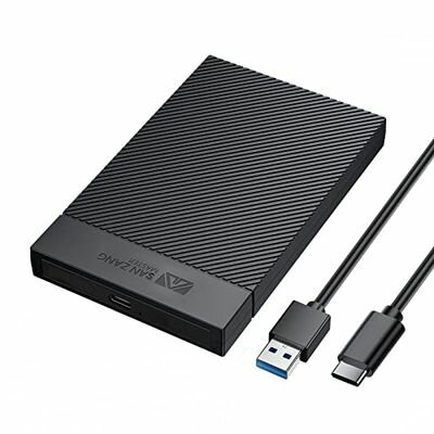 SAN ZANG MASTER 2.5インチ HDD ケース USB 3.1 6Gbps接続 SATA UASP対応 ssd ケース 2.5インチ 工具不要 HDD外付けケース 簡単着脱 ハードディスクケース9.5mm/7mm HDD/SSD対応 2.5インチ ssd ケース Mac OS/Windows/Linux等に対応 【USB C-USB A ケーブル付き】ブラッ