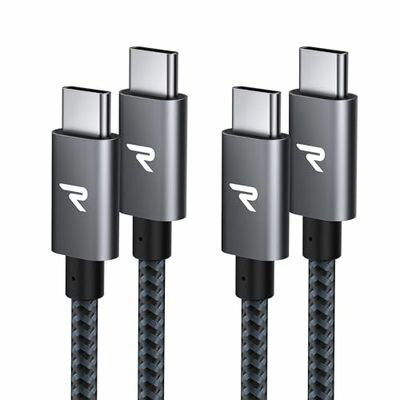 【2本セット】RAMPOW USB C ケーブル【2m+2m/黒 PD対応 60W急速充電】USB-C & USB-...
