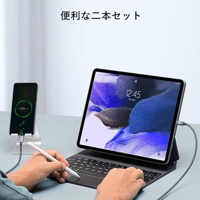 【2本セット】RAMPOW USB C ケーブル【2m+2m/黒 PD対応 60W急速充電】USB-C & USB-C ケーブル データ転送 断線防止 高耐久ナイロン iPhone15シリーズ充電ケーブル MacbookPro/iPad Pro&Air/Galaxy/SonyなどType C機種対応