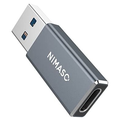 NIMASO usb type-c 変換アダプタ 【両面USB3.0 高速データ伝送】 タイプc 変換 スマホ パソコン等対応 usb c 変換アダプタ Gray NAD22A436