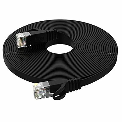 乐天商城 - Lovicool LANケーブル 8m CAT6 フラットランケーブル RJ45コネクタ ギガビット UTP 爪折れ防止 業務用 カテゴリ6 らんけーぶる ブラック モデム ルータ等に対応イーサネットケーブル