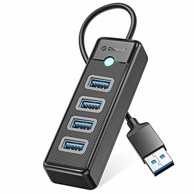 ORICO USB ハブ USB3.0 4ポートハブ バスパワー 軽量 5Gbps高速転送 ノートPC対応 Mac OS/Windows/Android/Linux 対応 コンパクト テレワーク リモート 在宅勤務 ブラック