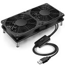 Mauknci 冷却ファン 静音 USBファン 12cm 2個1組 スピード調整 5V ミニファン 小型PC ゲーム機 ルーターなど用 冷却 ファン (組立要)