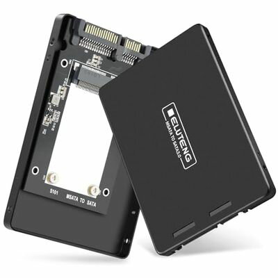 ELUTENG mSATA SSD ケース MSATA 変換アダプタ MSATA to SATA 外付きケース 2.5インチ アダプター 30x50mm アルミ合金殻 高排熱性 SATA 3.0 6Gbps SSD mSATA to 2.5インチ