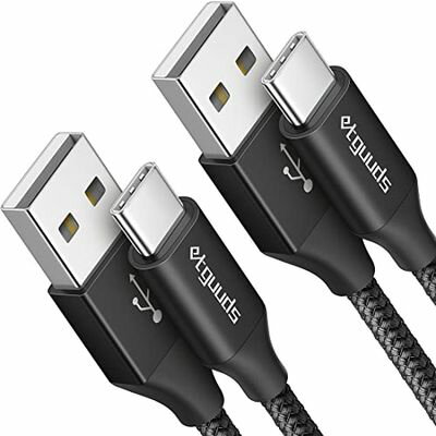 USB Type C ケーブル【0.5m 2本】急速充電 QC3.0 タイプc ケーブル 短い 高速データ転送 cタイプ 50cm 高耐久ナイロン FireHD 8 10 Plus FireMax11 Galaxy S10 S9 A20 A21 Note Xperia Xiaomi Switch, その他Android USB-C機器対応 ブラック