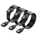 Cable Matters SATA ケーブル (ストレート型) Sata3 ケーブル 61cm 3本セット 6 Gbps対応 ラッチ付き SSDとHDD増設 ...