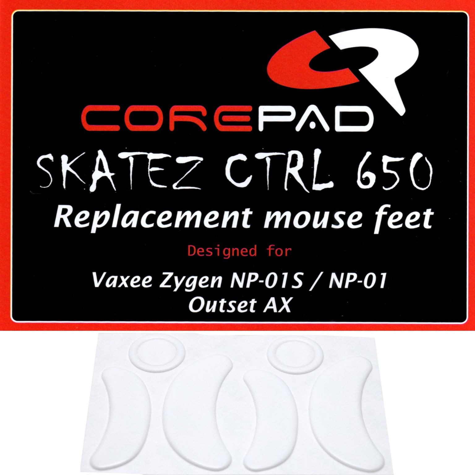 Corepad Skatez CTRL Vaxee Zygen NP-01S Wireless/Vaxee Zygen NP-01 / Vaxee Outset AX/Vaxee Outset AX Wireless用マウスソール 2set【国内正規品】 (CTRL)