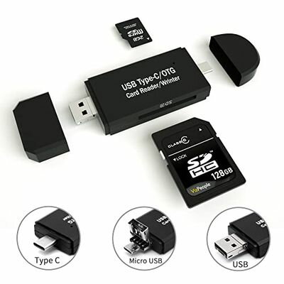 yType-C/Micro usb/USB 3in1zJ[h[_[ SD[J[h[_[ USB}`J[h[_[ OTG SD/Micro SDJ[hΉ @\ f[^] Type-C/Micro usb/USBڑ p\R/^ubg/Windows/Macbook/Xperia/Samsung/Huawei/AndroidΉ