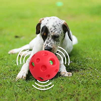 pet prime 犬 おもちゃ ボール 大型犬用 ぽわぽわ音が出る 硬くて丈夫な音の出るおもちゃ 大きな音が好きなワンちゃんに お手入れ簡単 中型犬 直径14cm