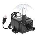 LEDGLE 水中ポンプ DC 5V 小型ポンプ 池ポンプ 噴水高さ30~40cm 揚程1M 吐出量120L/H USB給電式 水耕栽培 排水ポンプ 水槽 水族館 IP68 防水 循環ポンプ 潜水ポンプ 静音