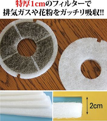 給気口フィルター 換気口フィルター 10枚入（直径85mm内径24mm他サイズ多数有り) 特厚1cm 花粉 害虫 黄砂 (CD85-24) 3