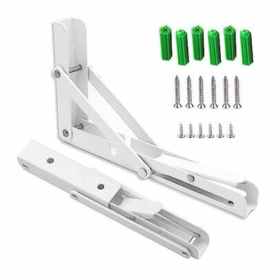 堅塁金物 折りたたみ 棚受け 金具 棚支え L字型 壁掛け 吊り棚 DIY 折りたたみ 収納 2本セット 耐荷重1..