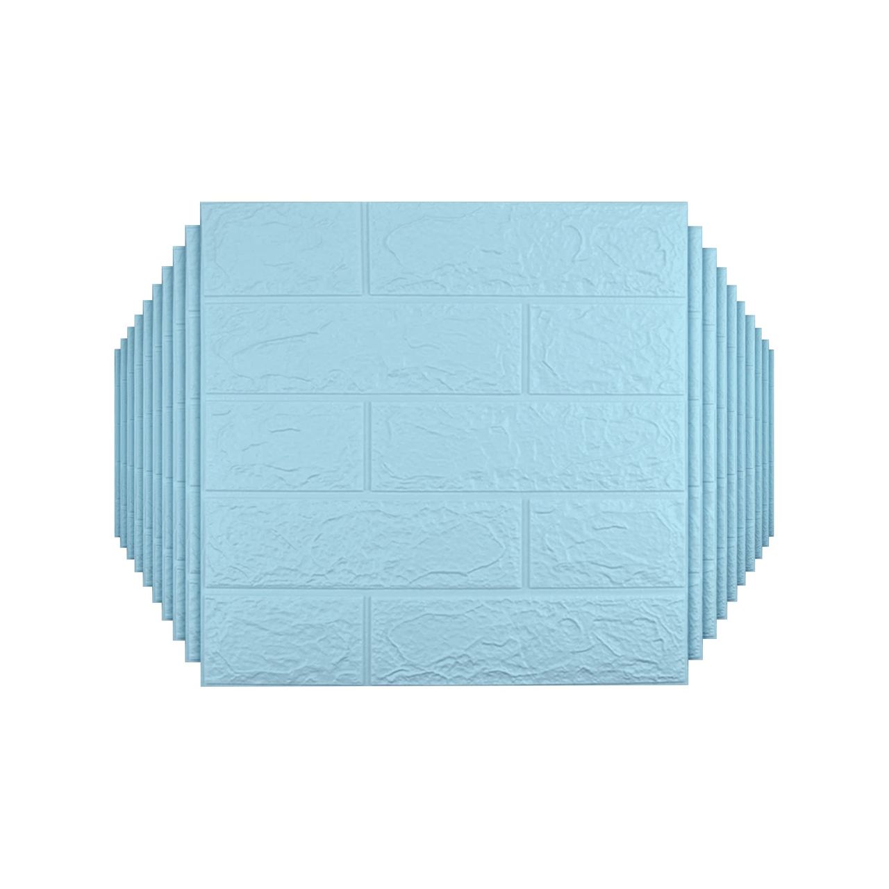 Sodeno 3D壁紙 40枚セット クッションシート リメイクシート 壁紙リフォーム 立体シール レンガ調 貼付簡単 模様替え 防水 カット可能 簡単DIY インテリアシート ウォールステッカー リビング キッチン (青)
