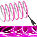 【RYE】 COB テープライトLEDストリップライトフレキシブル 高密度 幅5mm 隠れたLEDテープライト1m 320LEDs/m ピンク DC5V 180...
