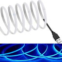 【RYE】 COB テープライトLEDストリップライトフレキシブル 高密度 幅5mm 隠れたLEDテープライト5m 320LEDs/m ブルー DC5V 180...