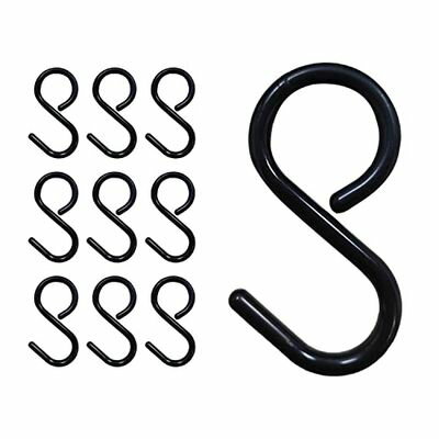 JUSTBOKU S字フック 落ちない 錆びない sじフック 脱落防止 Sの字フック Sカン フック Sフック お風呂 キッチン 固定 6cm(ブラック 小・9個セット)