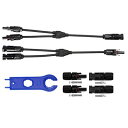 GTIWUNG 1組 MC4 コネクター(Y字型) ソーラーパネル専用 MMF + FFM ブランチ Y型並列MC4コネクター 2組 セット MC4コネクター ソーラーパネル 接続ケーブル用 MC4型コネクター (オス・メス) MC4コネクタ 取り付けレンチ 1本