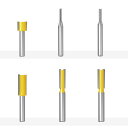 CSOOM 6本組 トリマービットセット 超硬ルータービット 軸径6mm き 飾り面加工 木工トリマービット ((6本 ストレートビット))
