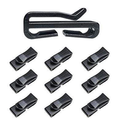 25MM 幅テープに適用 ベルトクリップ テープクリップ 補助バックル 黒 10個セット